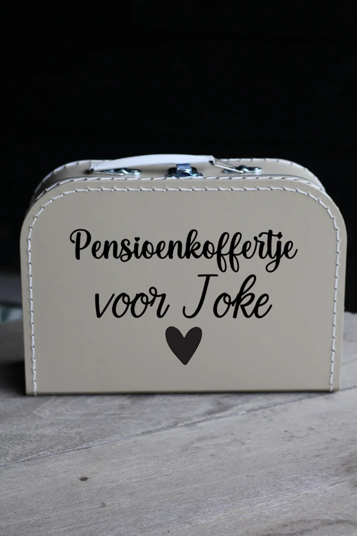 Taupe koffertje 'pensioenkoffertje'