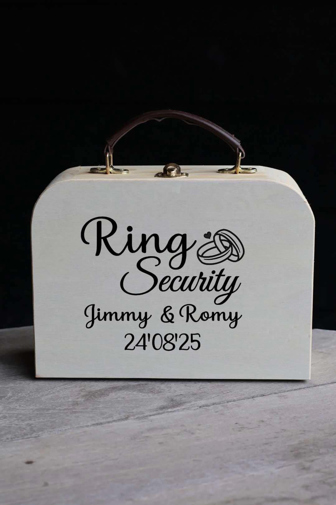 Houten koffertje 'Ring Security'