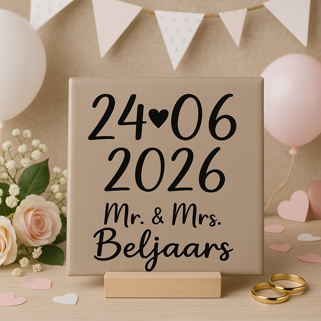Tegeltje | Mr & Mrs datum