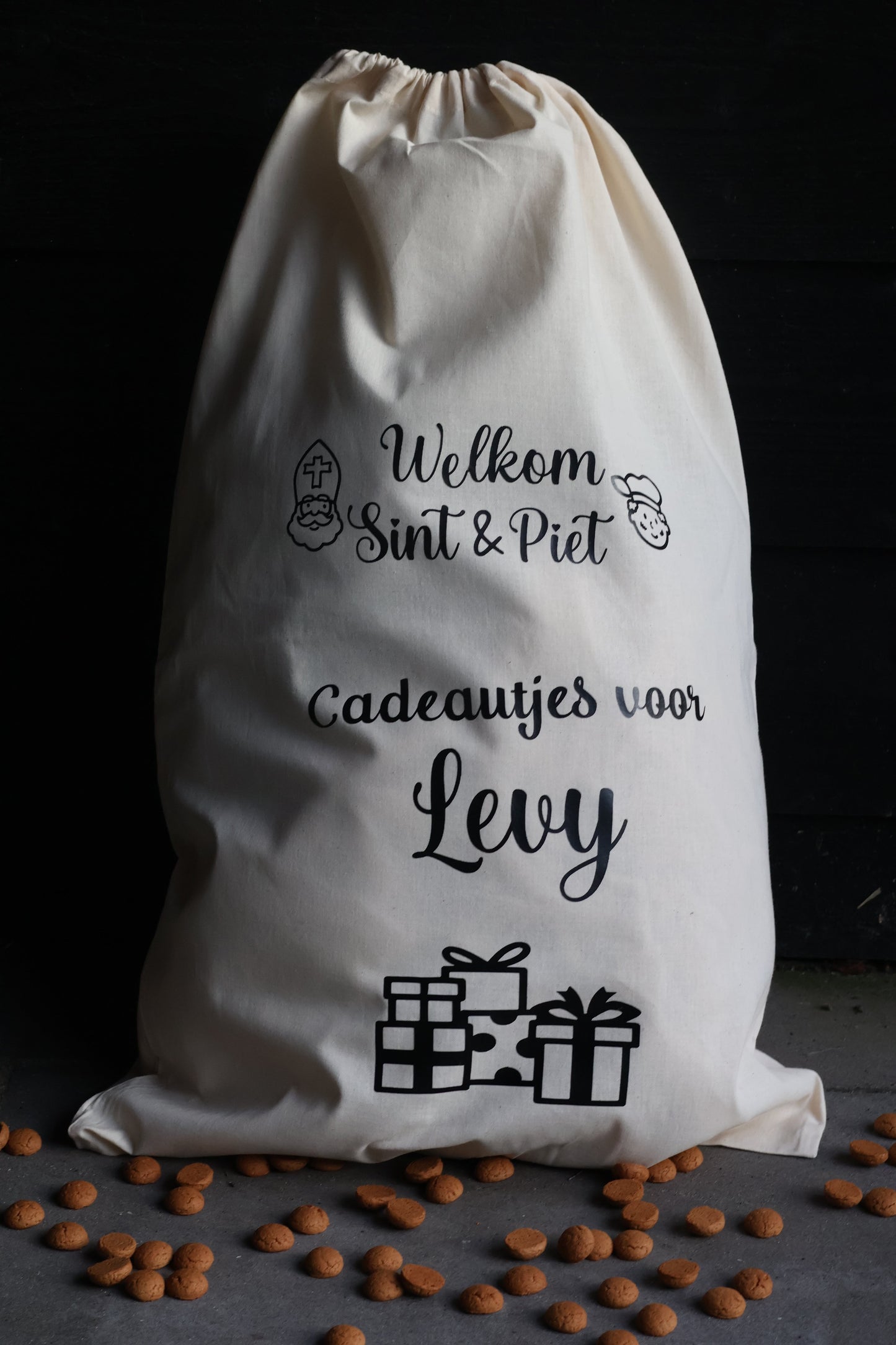 Sinterklaas cadeautjes zak 'welkom sint en piet'