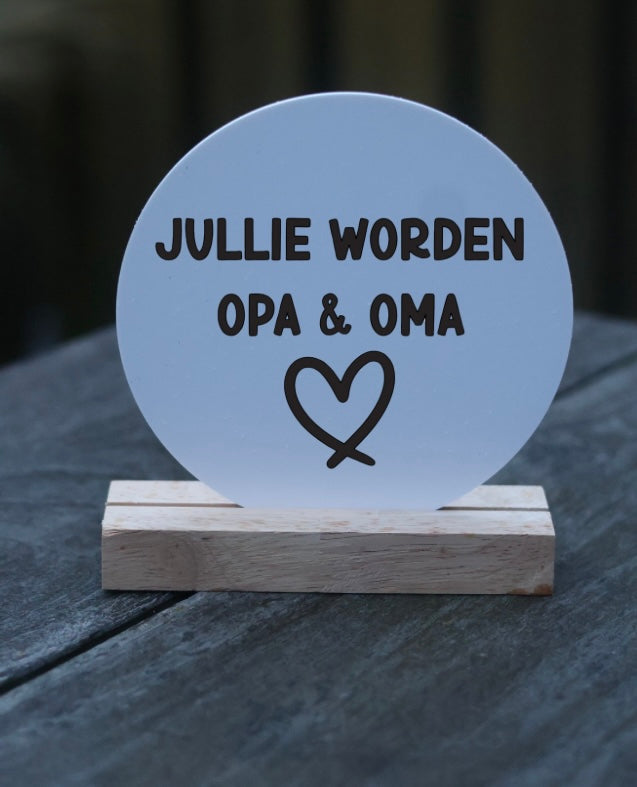 Wens cirkels 'jullie worden opa en oma'