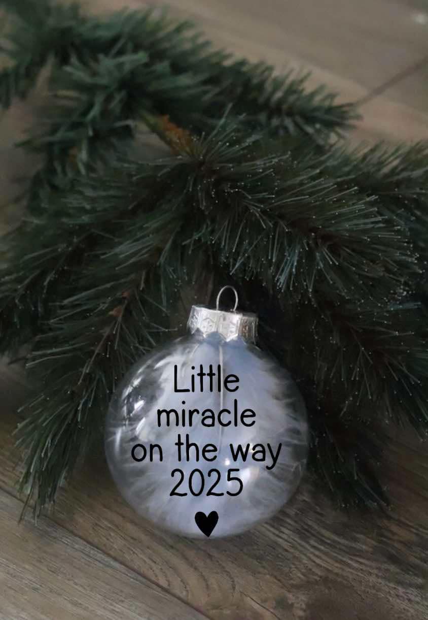 Transparante kerstbal 'little miracle'