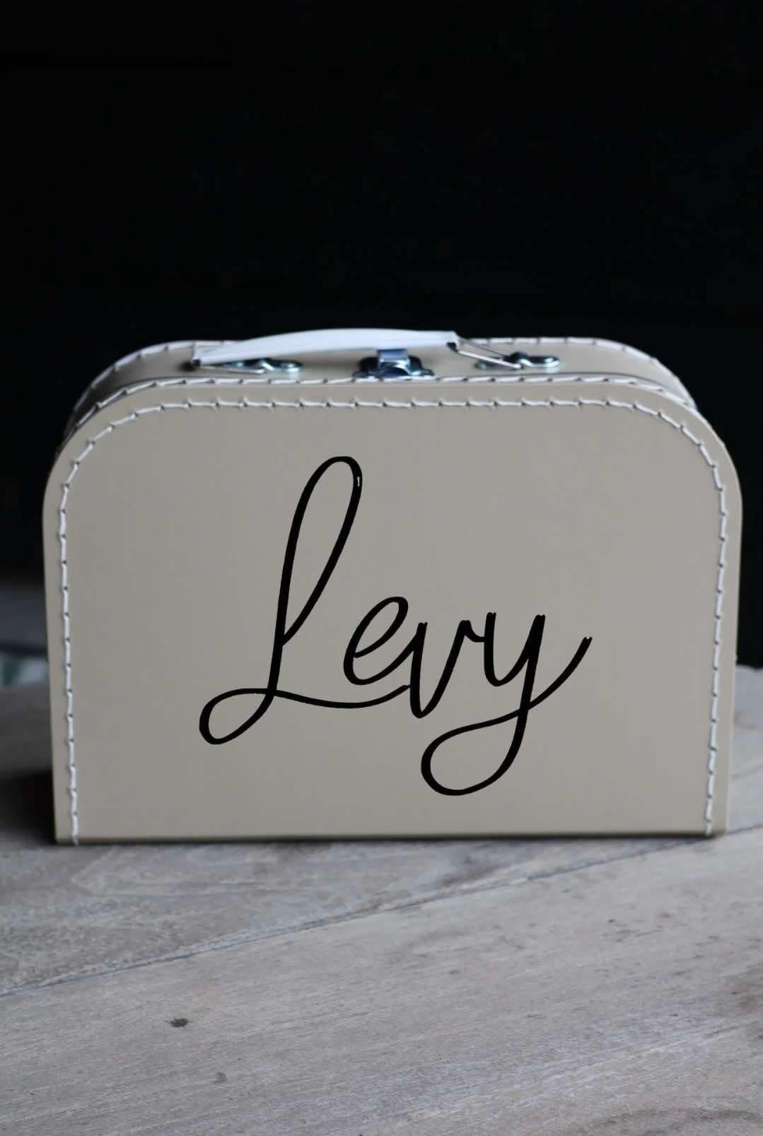 Taupe koffertje 'naam'