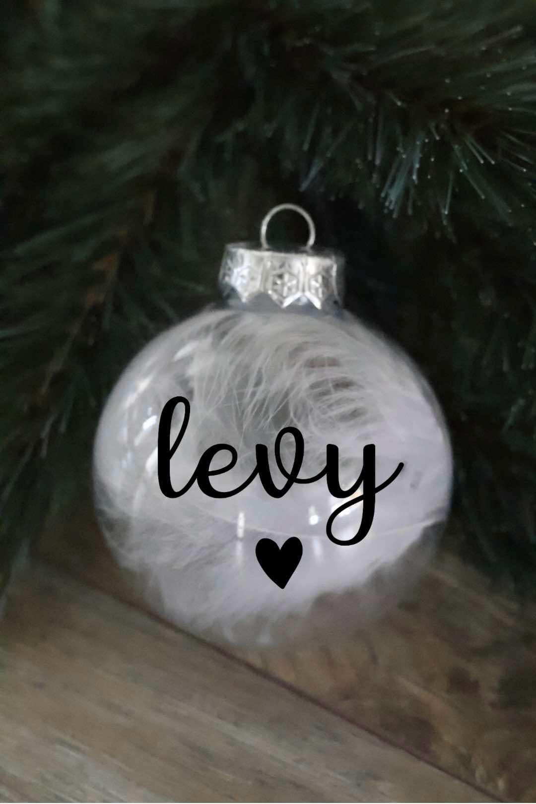 Transparante kerstbal 'met naam'