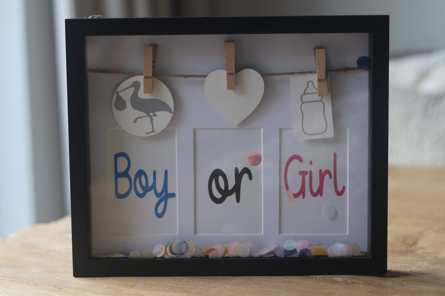Fotolijstje cadeau gender reveal