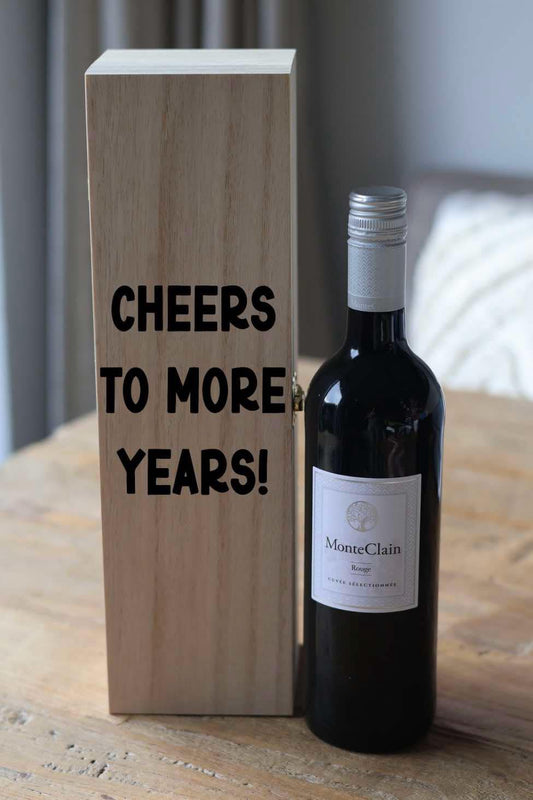 Houten wijnkist "Cheers"