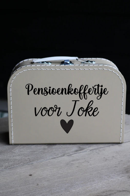 Taupe koffertje 'pensioenkoffertje'