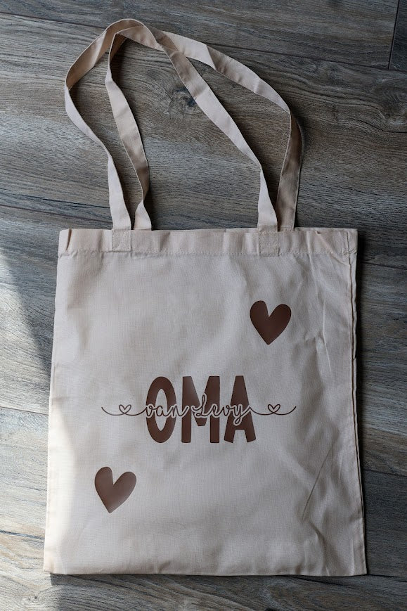 Canvas tas gepersonaliseerd met naam